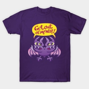 Two heads of a bat monster asking each other to get out of the way T-Shirt